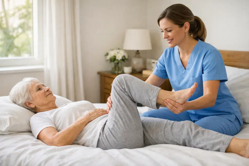 fisioterapia a domicilio en Barcelona durante rehabilitación de fractura de pelvis en fase inicial