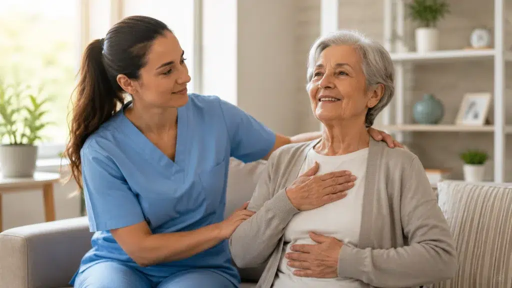 Fisioterapia respiratoria para personas mayores en domicilio